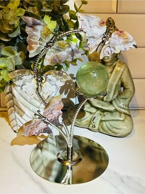 Crazy Lace 4 Butterfly Sphere Stand ✨Crystal Fluorite Sphere Included✨